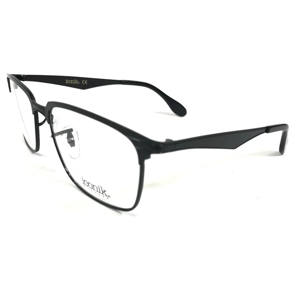 Iconik Eyeglasses Frames Chase C01 Black Square Full Rim 56-17-140